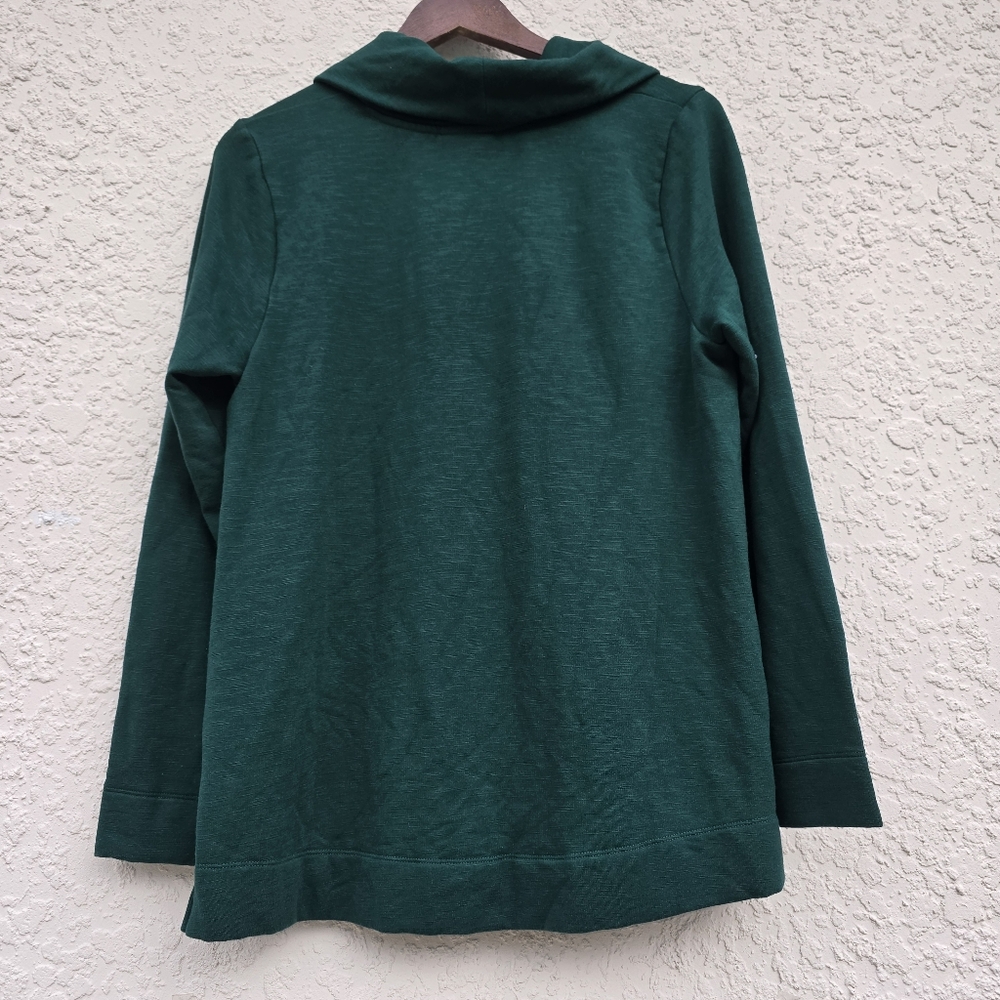 J.Jill Emerald Green Cowl Neck Long Sleeve Top, Size M - Picture 2 of 6
